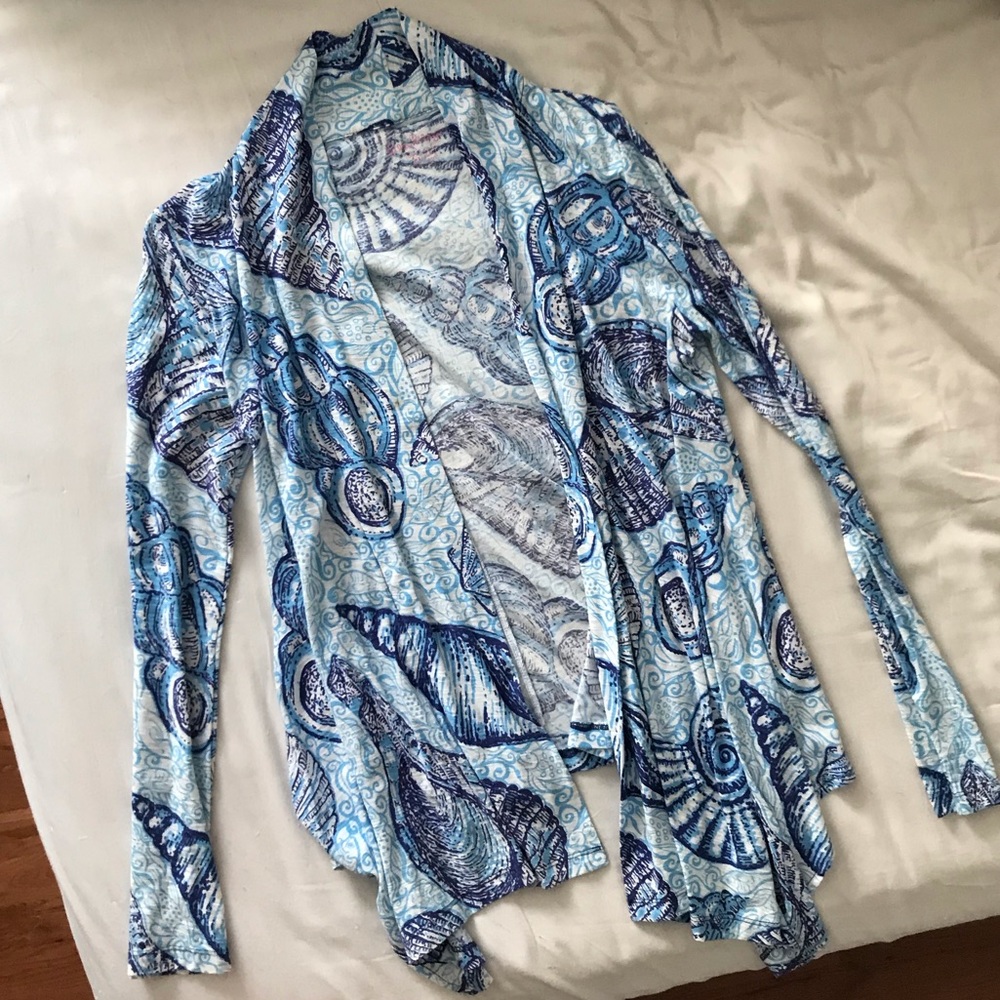 Lilly Pulitzer blue seashell cardigan